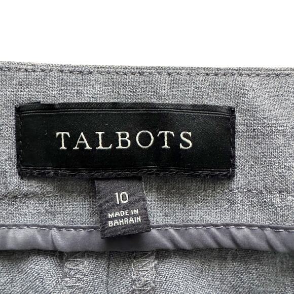 Talbots Wide Leg Dress pants Curvy Women Sz 10 Light Gray Career Trousers - Picture 6 of 13
